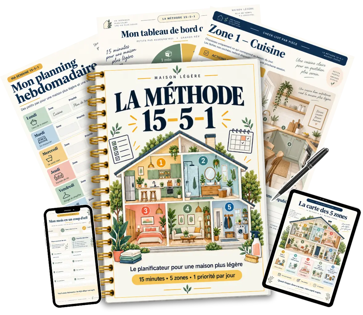 Planificateur principal La Méthode 15–5–1 pour une maison plus légère